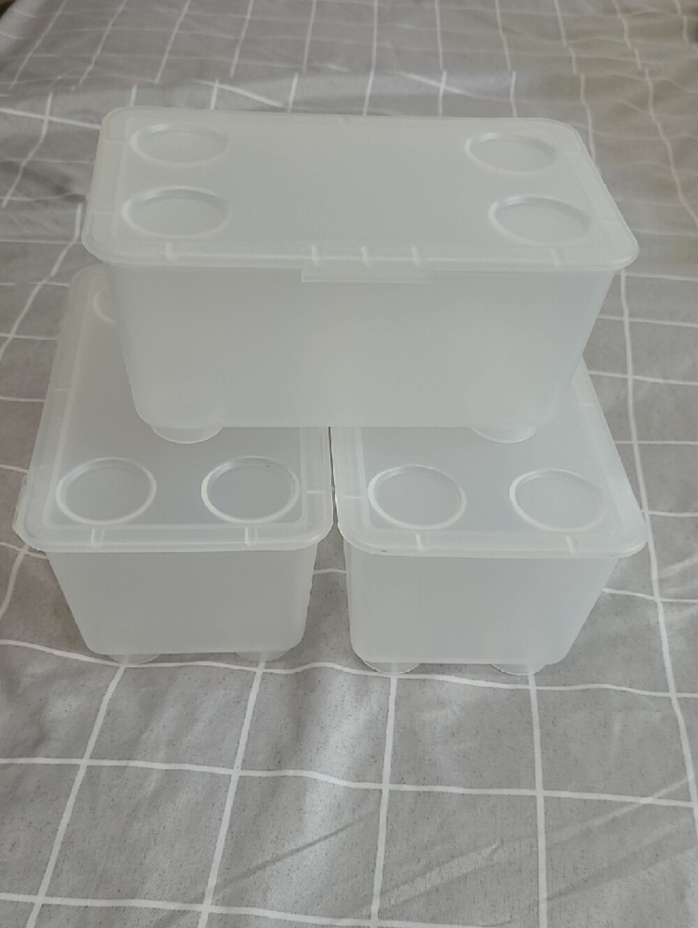 IKEA GLIS Storage Boxes with Lids - White Plastic